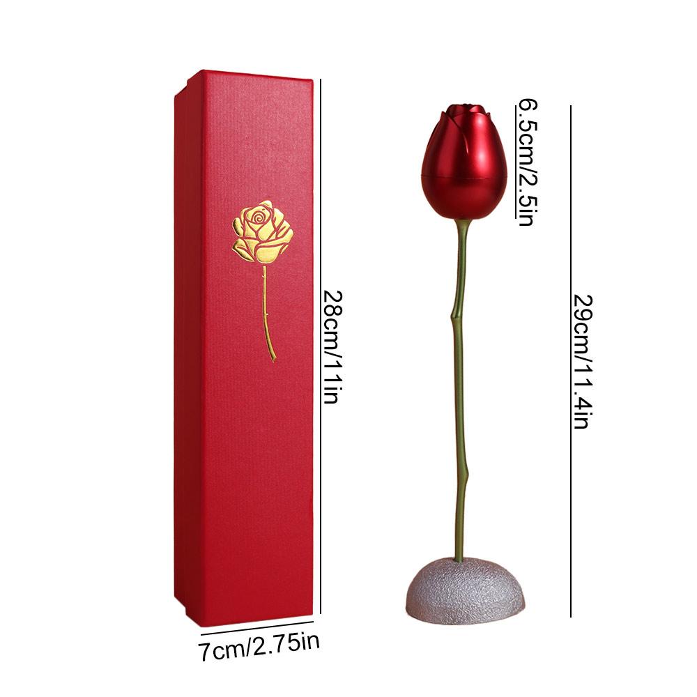 Romantic Simulation Rose Ring Box Red Gift Display Box  For Girlfriend Gift