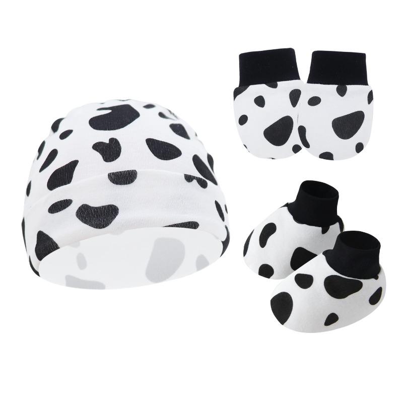 Newborn Baby Hat, Baby Hood, Male and Female Children, Spring and Autumn Baby, Pure Cotton Hat, Gloves, Foot Covers