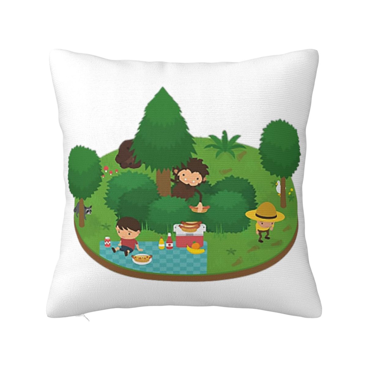 Sneaky Sasquatch Floating Picnic Square Pillowcase Pillow Cover Cushion Zip Decorative Comfort Throw Pillow for Home Car 30x30 cm 12x12 in