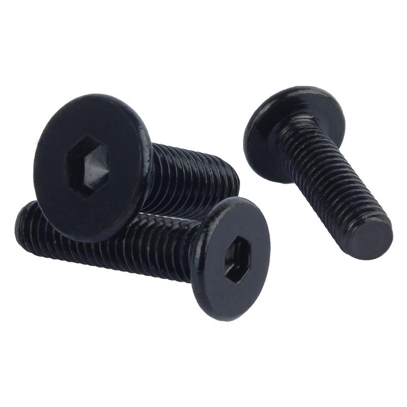 Śruby z łbem płaskim i gniazdem sześciokątnym ze stali nierdzewnej 304, ocynkowane na czarno, M2-M8