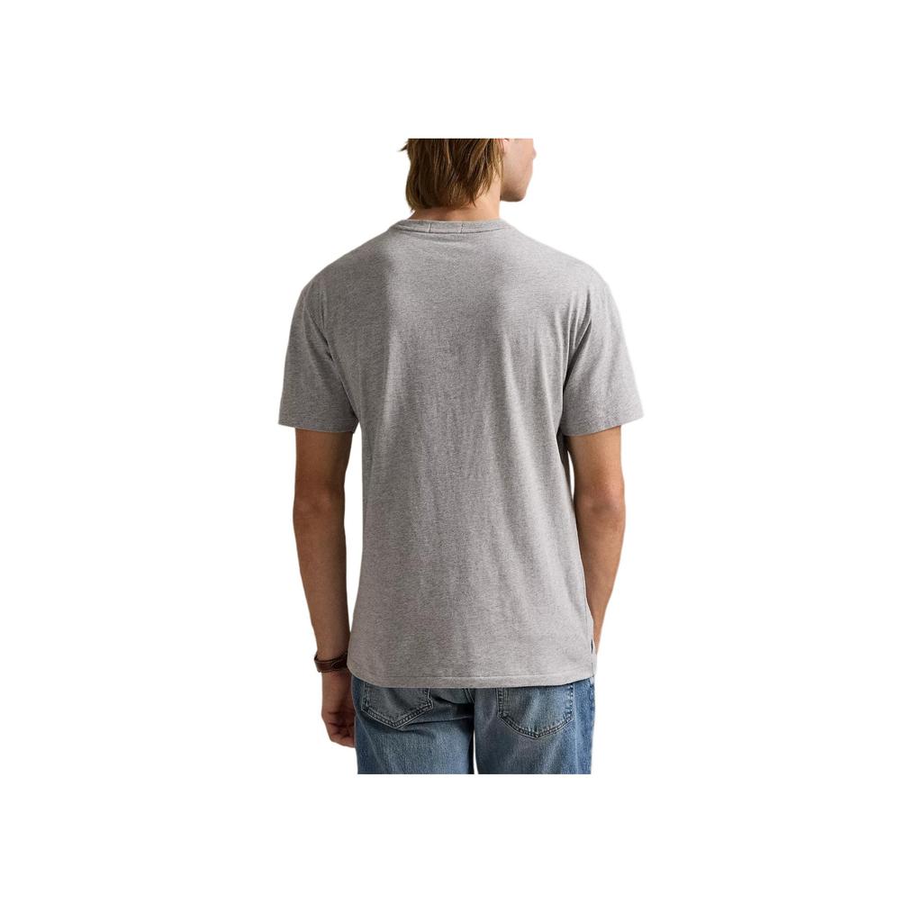 Polo Ralph Lauren Logo Patch Cotton Textured Knit Short Sleeve T-Shirt Men Tops Gray 710964477-002