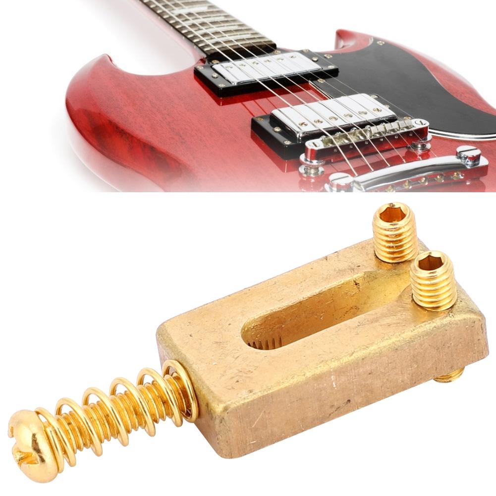 6 Pcs Electric Guitar Bridge Pin Brass Golden Color Guitar Accessory with Hex Wrench Kit