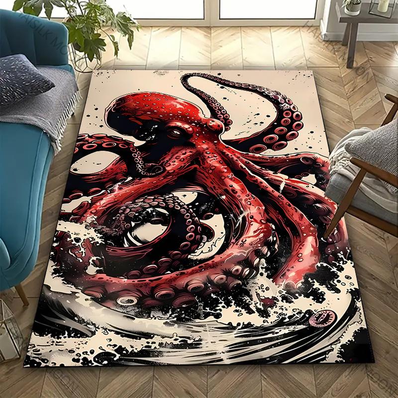Colored Octopus Printed Carpet Living Room Bedroom Sofa Mat Office Large Area Decorative Rug Modern Decorative Rug Fast Delivery