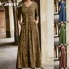JPNTKY Fashion Autumn Winter Long Sleeve V-Neck Casual Dresses