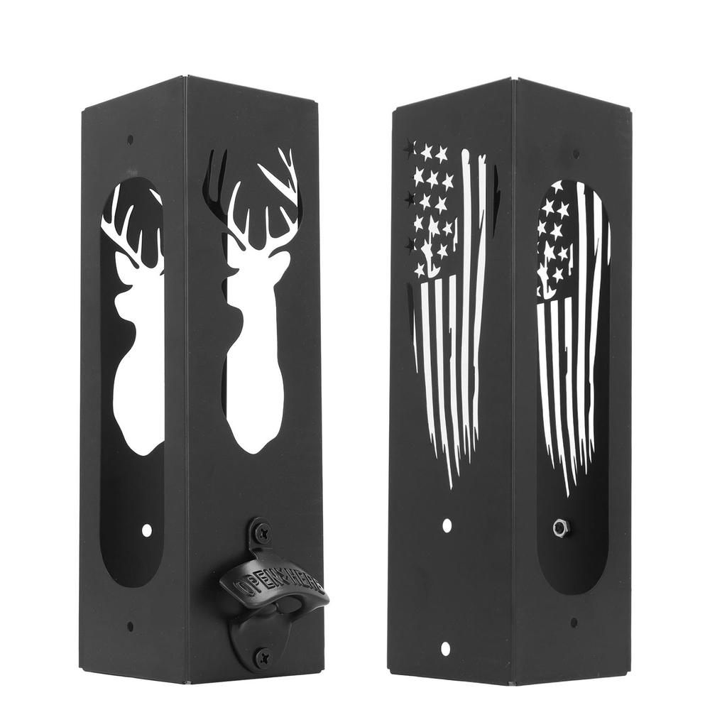 Wall Mounted Can Cooler Holder Iron Exquisite Multifunctional with Bottle Opener Can Cooler Dispense