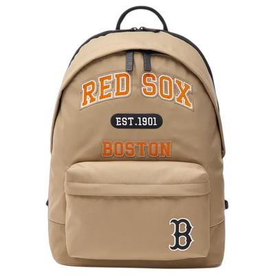 Boston Red Sox Fashion Casual Zipper Nylon Backpack Unisex Backpack Brown 3ABKM024N-43BGD