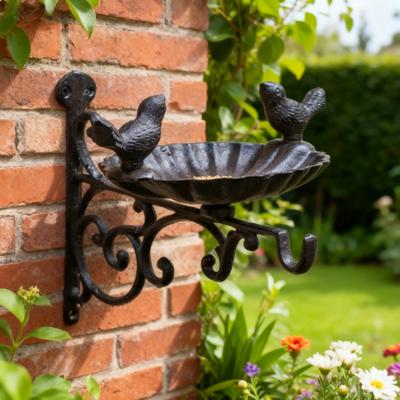 European Retro Cast Iron Bird Feeder Outdoor Balcony Wall Hanging Decoration Bracket Hook