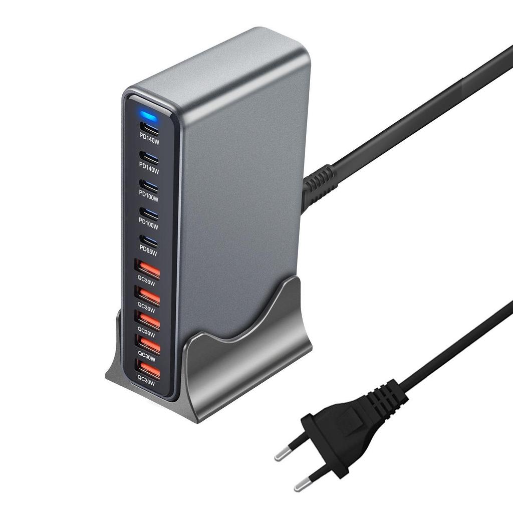 5C5A Zehn-Port PD140W GaN-Ladegerät: Leistungsstarkes Multi-Geräte-Schnellladen mit EU/US/UK/AU-Kompatibilität