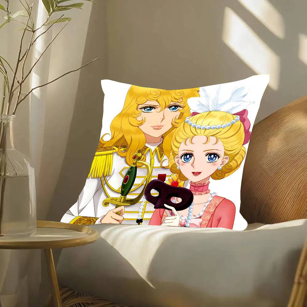 The Rose Of V-Versailles Anime Pillow Case Fashion Square Pillowcase Bedroom Sofa Room Ins Decoration Leisure