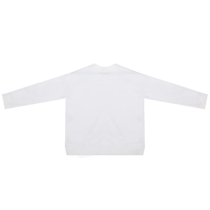 ONITSUKA TIGER Classic Fashion Loose Long Sleeve Pullover Sweatshirt Women Tops White 2182A864-100