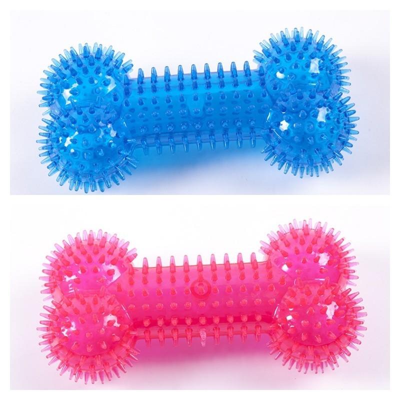 Tpr Dog Toy Durable And Noise-making Pet Chew For Teeth Cleaning Spike Bone Toy For Dogs