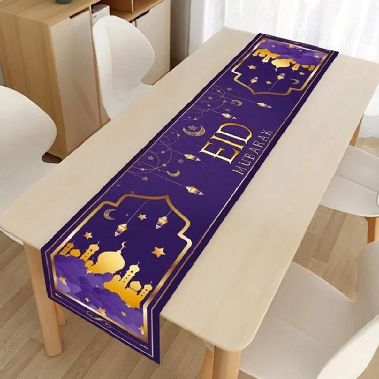 Eid Mubaraks Tablecloth Islamic Muslims Party Supplies Handmade Table Runner Table