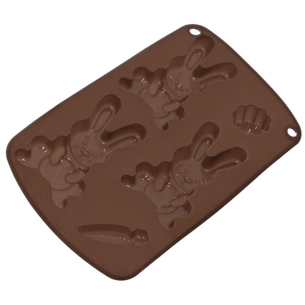 Forma do pieczenia ciastek i pralin pralinek silikonowa pomarańczowa zajączek SILLINIE ORION 151746