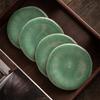 1 Pcs Celadon Carved Coaster Lotus Leaf Ceramic Cup Holder Chinese Style Natural Casual Antique Kung Fu Tea Set Saucer Teaware