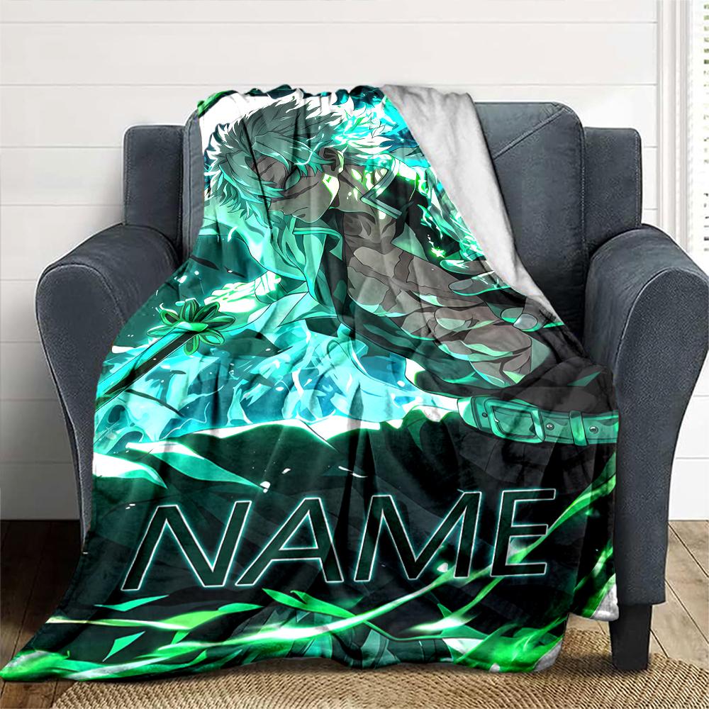 Customiz Name Personality Demon Slayer characters Blanket Soft &Warm Sofa Office Bed Travel Lunch Break Blanket, Gift Suitable All Seasons