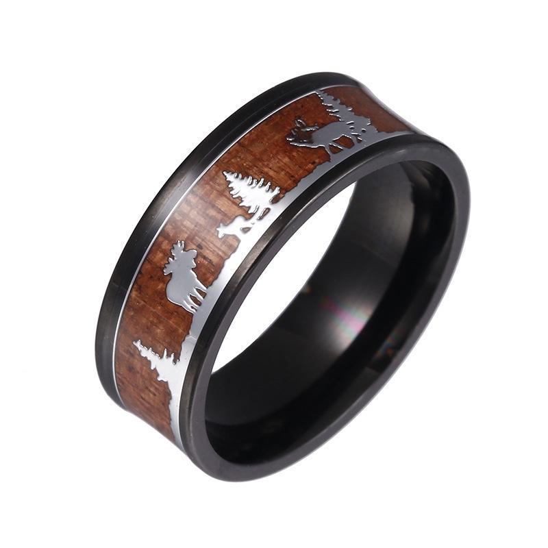

Reindeer Titanium Stainless Steel Ring - Unique Halloween & Christmas Gift Size 6