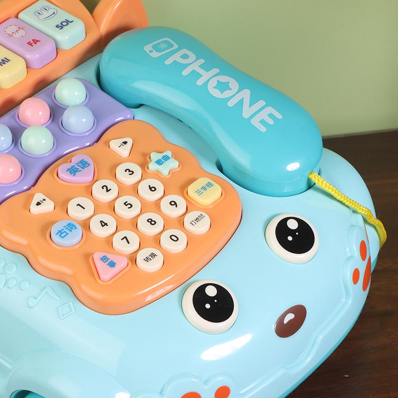 1 Set Creative Fun Simulation Landline Baby Puzzle Music Story Pull Line Phone Car Toy Children Early Learning Phone Car Toys
