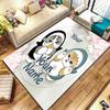 Penguin Cats Adventure Custom Name Carpet Rug For Living Room Bedroom Home Sofa Decoration Kids Play Nonslip Floor Mat