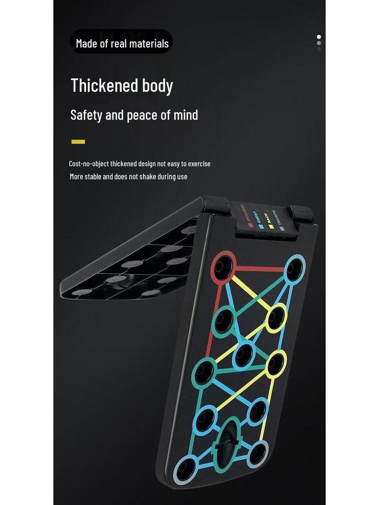 Foldable Multi-Function Push-Up Board with Resistance Bands for Chest and Muscle Training