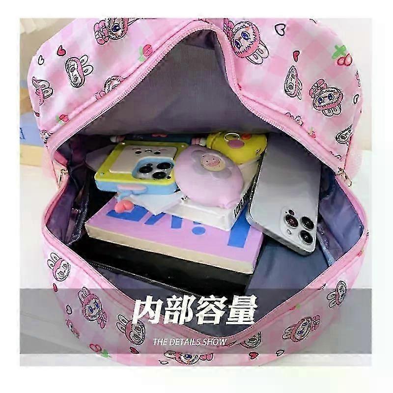 Labubu Schoolbag Students Backpack Kindergarten Cartoon Shoulder Bag Boy Girl Anime Travel Large-cap