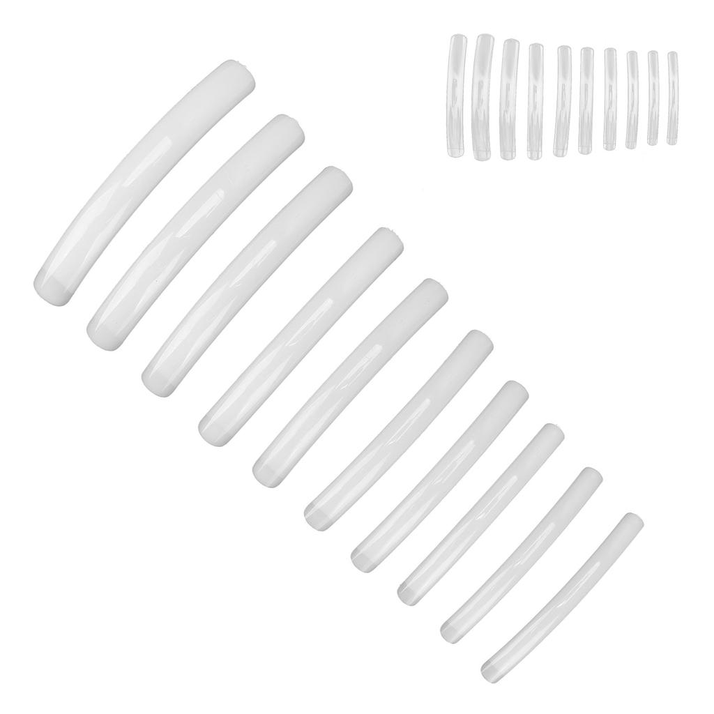 10pcs Long Flat Nail Tip Home Salon Nail Art Design Fake False Nail Set Manicure Tool
