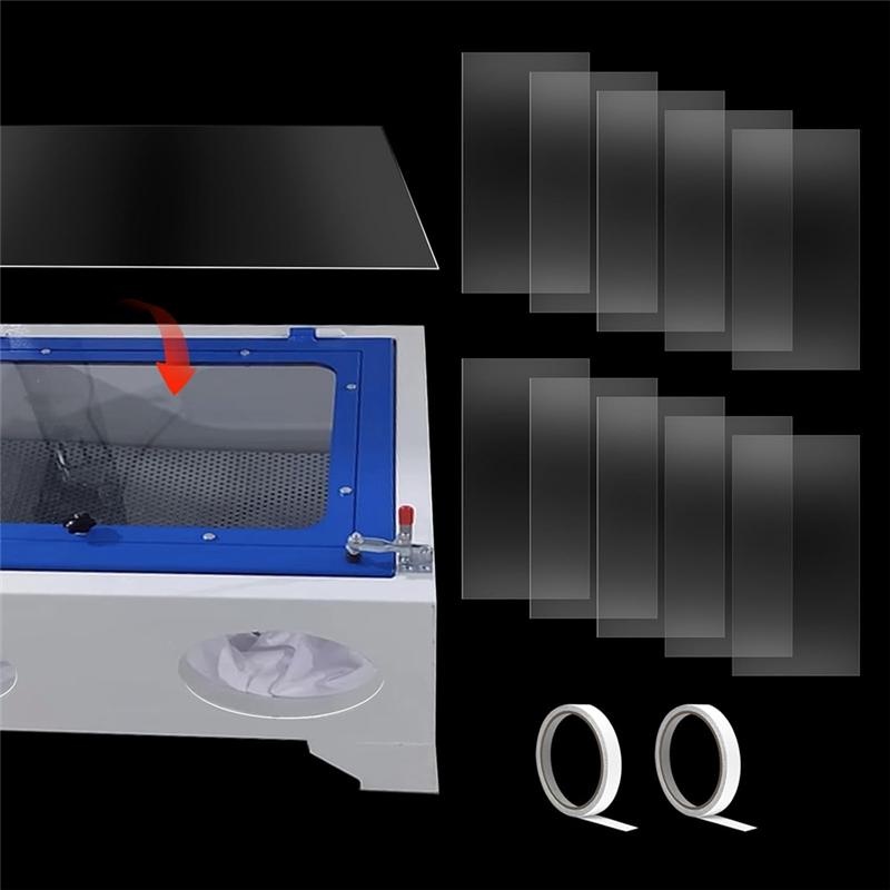 

Sandblast Cabinet Lens Cover 23X11in Abrasive Window Blasting Cabinet Inner Lens Protector Clear Sand Blast Film