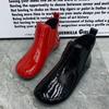 Fashion Women Boots Patent Leather Ankel Boots Waterproof Antislip Casual Women Shoes Flat Boots