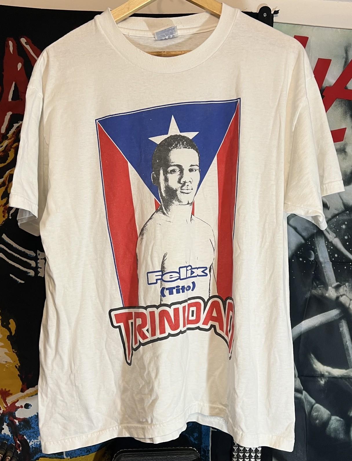 Vintage 1990s Felix Trinidad Tito T Shirt Boxer T Shirt Puerto Rico Champion Lrg XXL