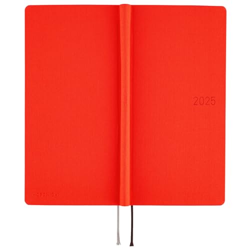 Hobonichi Notebook 2025 WeeksMEGA Colors/Chili Pepper Starting in January Weekly Notebook Weekly Left Slim Vertical 213 Pages of Graph Memo