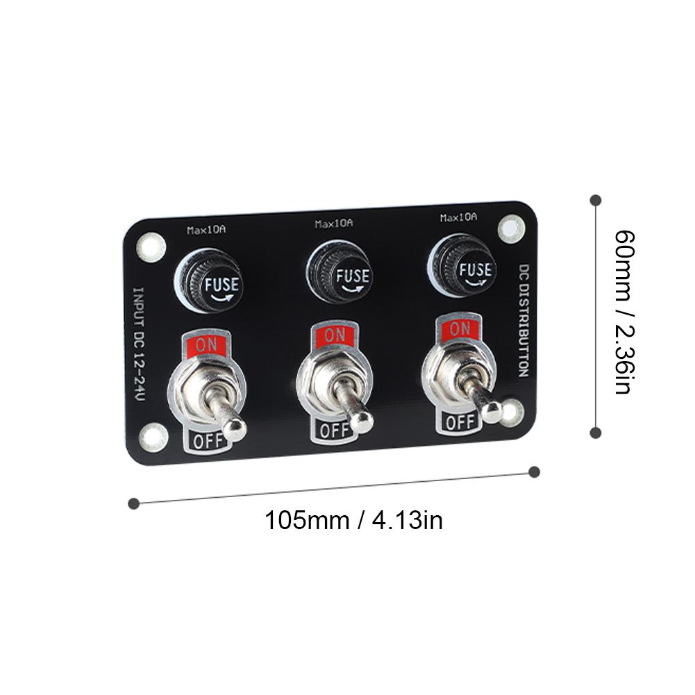 

Панель тумблеров 3/6 клавиш 12В/24В Вкл/Выкл Качающийся тумблер с предохранителем 10А Для гоночных автомобилей RV Кемпера Морского судна Лодки Яхты