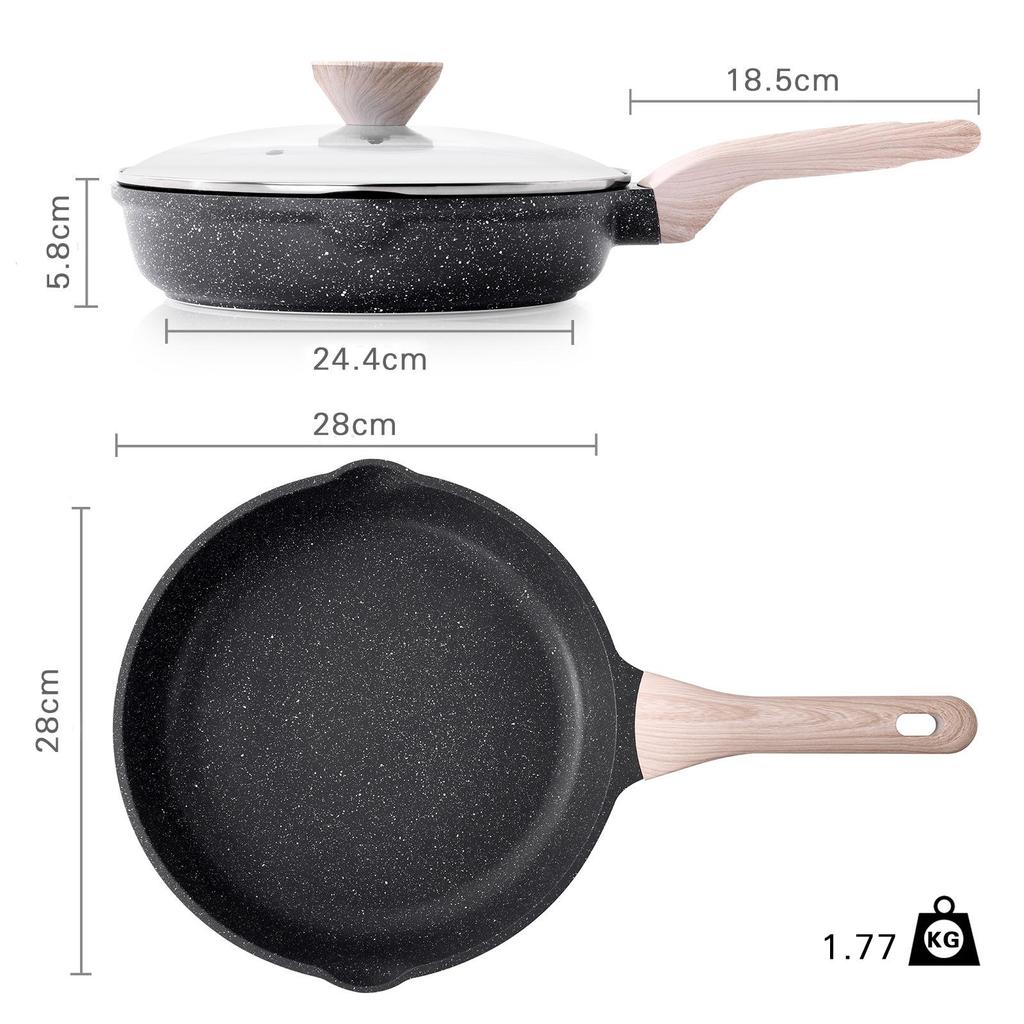Non-Stick Flat-Bottomed Frying Pan for Steak, Omelette, Pancake, Breakfast, Stir-Fry, Gas & Induction Cookers