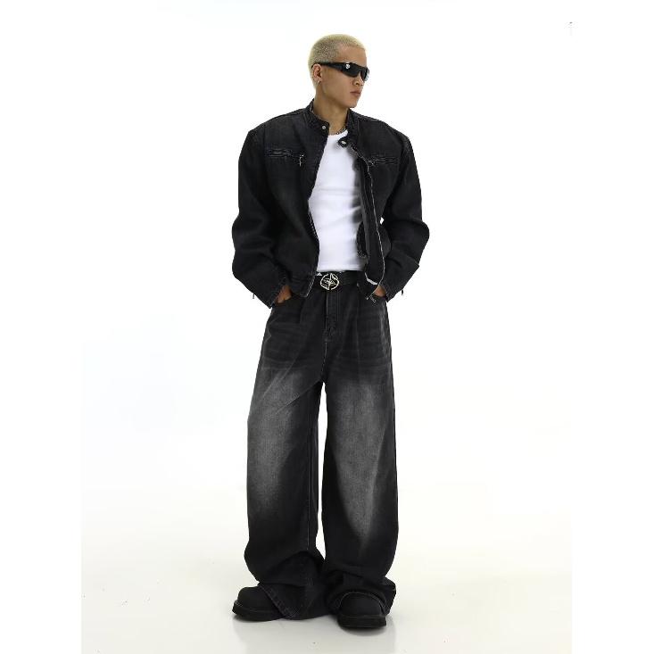 Retro Jeans Men'S Autumn New Style Explosive Street Hooligan Handsome Casual Pants For Teenagers Loose Straight Leg Wide Leg Men'S Pants