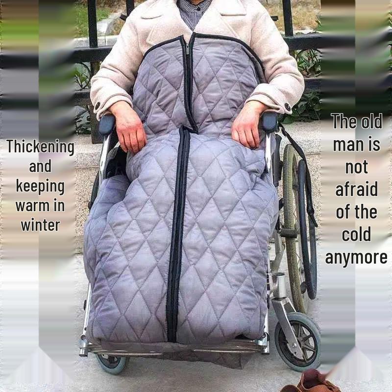 Fleece-Lined Winter Wheelchair Blanket: Windproof, Warm, and Thickened for Elderly Cold and Leg Protection Outdoors.
