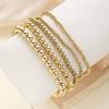 5pcs/set Vintage Beaded Bracelets for Women Men Simple Punk Gold Sliver Color Handmade Ball Bracelet Party Fashion Jewelry Gifts