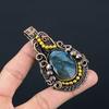 Labradorite Pendant, Handmade Gemstone 999 Copper Wire Wrapped Pendant Antique Jewelry, For Gift Silver Jewelry