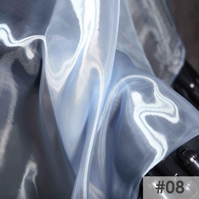 Perspective Crystal Satin Fabric Floating Liquid Silky Metal Touch Stiff Fashion Designer Fabric For Sewing Dress Hanfu Material