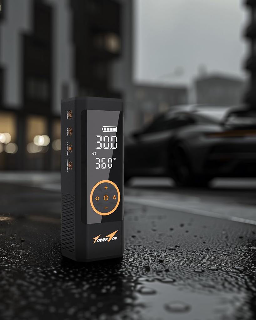 Electric Air Pump for and Pressure Automatic Power LED Compatible with and French Languages Cars, Automobiles, Motorcycles, Bicycles, 7800mAh,