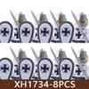 8 Pezzi Figure di Soldati di Castello Medievale Blocchi da Costruzione Militare Romano Teutonico Cavaliere Ospitaliere Templare Guerriero Fanteria Mattoncini Giocattolo Regalo