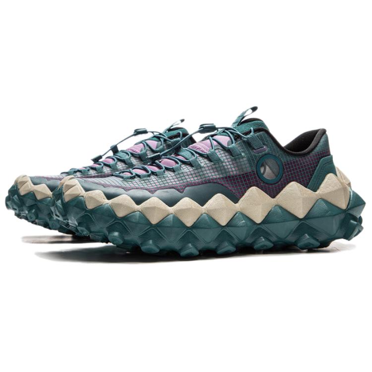 Li Ning Chuan Shan Pantofi Casual Confortabili Versatili cu Absorbție a Șocurilor Ușori cu Top Scund Unisex Pantofi Casual Verde Violet AZGV113-3
