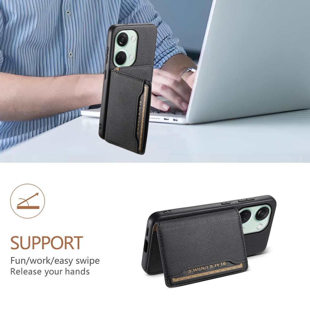 For OnePlus Ace 2V/Nord 3 5G Phone Case Leather+PC+TPU Card Slot Protective Shell