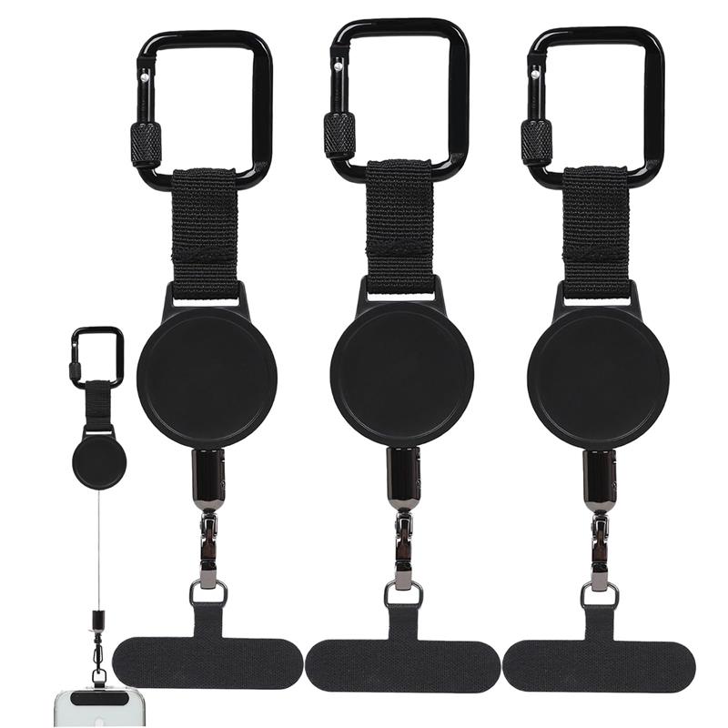 Retractable Anti-theft Phone Holder Portable Mobile Phone Buckle Abs+steel Wire Rope Multi Functional Mountaineering Buckle