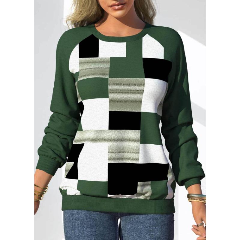 Women's Fashion Casual Spring Fall Long Sleeve O-Neck Pullovers & Long Sleeves