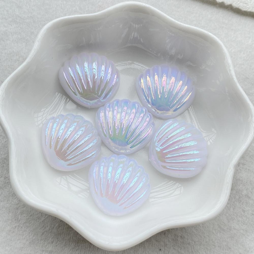 12 Pièces Résine 3D Coquillages couleur AB Cabochon Plat Dos Scrapbooking DIY Accessoire Décoration Maison Figurine Artisanat
