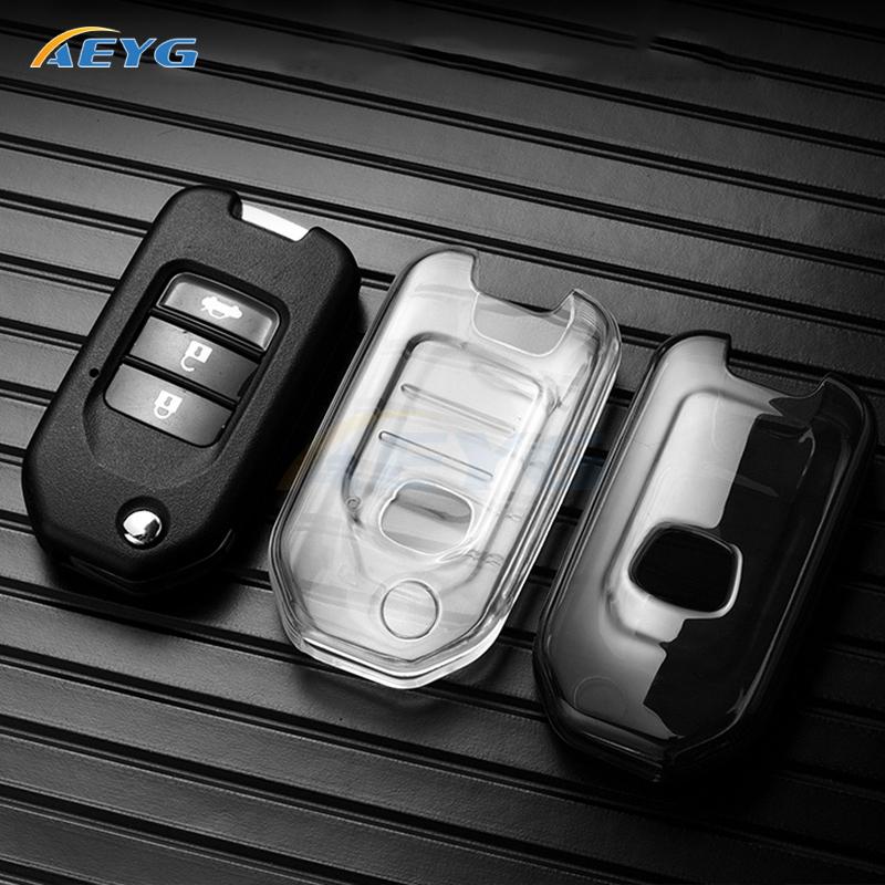 Tpu Car Key Case Cover Shell Fob For Honda Civic Accord City Odyssey Cr-V Xr-V Hr-V Vezel Jade Jazz Crider Fob Accessories Bag