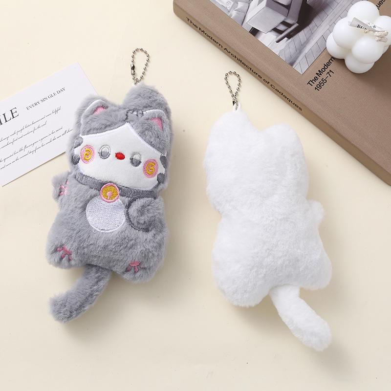 Pískací plyšová klíčenka s přívěskem Šťastná kočka