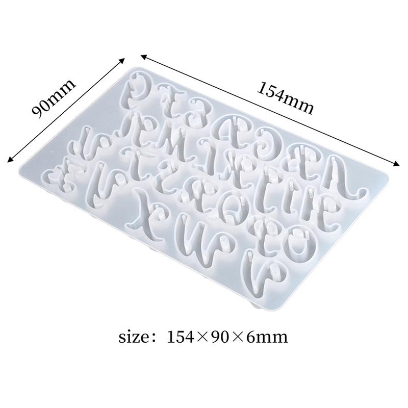 Resin Keychain Letter Molds With Hole Drop Glue Alphabet English Word Pendant
