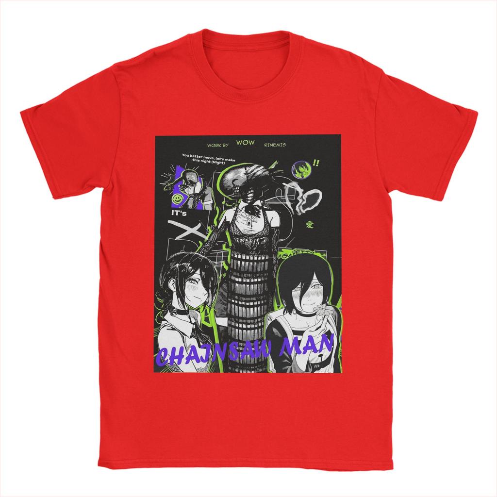Reze Chainsaw Man Anime T-Shirt Strand Tolle T-Shirts Baumwolle Harajuku T-Shirt Für Mann Kurzarm Lässige Oberteile