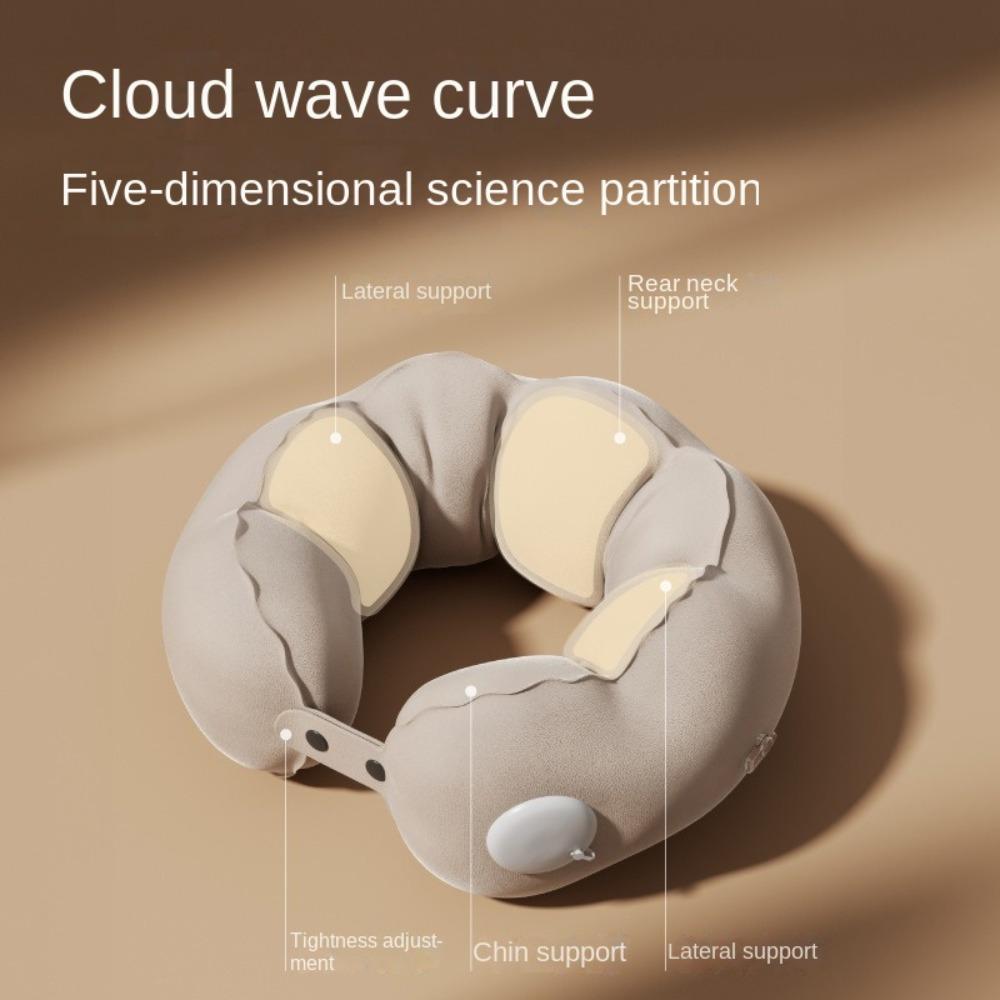 Comfort Inflatable  Travel  Pillow Pressed Inflation Neck Support Cushion  Women Men