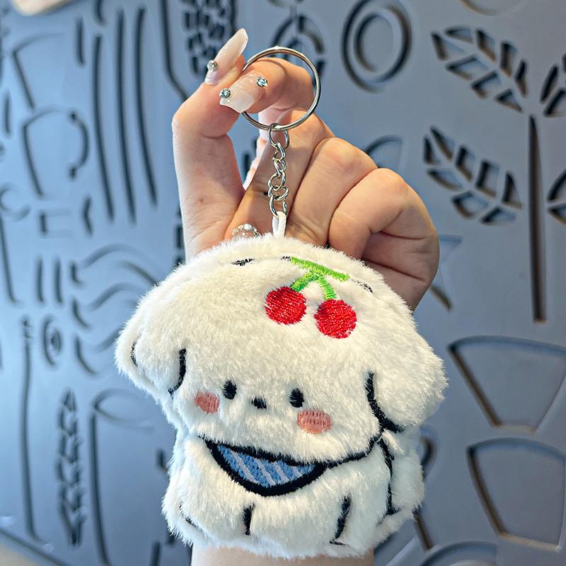 Breloc cățeluș de pluș de desene animate, Păpușă drăguță, Pandantiv de geantă inimă pentru fată, Pandantive de pluș