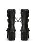 Fashion Gothic Platform Ankle Boots Spanish Rock Punk Chunky Heel Motorcycle Boots with Chains Streetwear Combat Boots for Women's